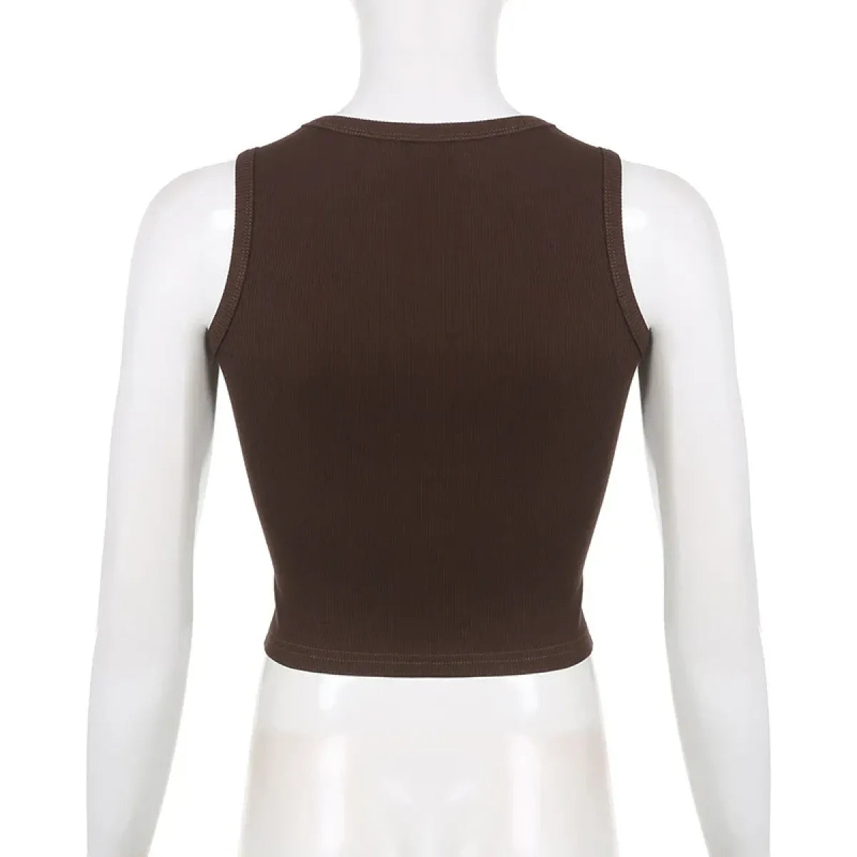 Guitar Print Tank Top - Ribbed Grunge Crop Top