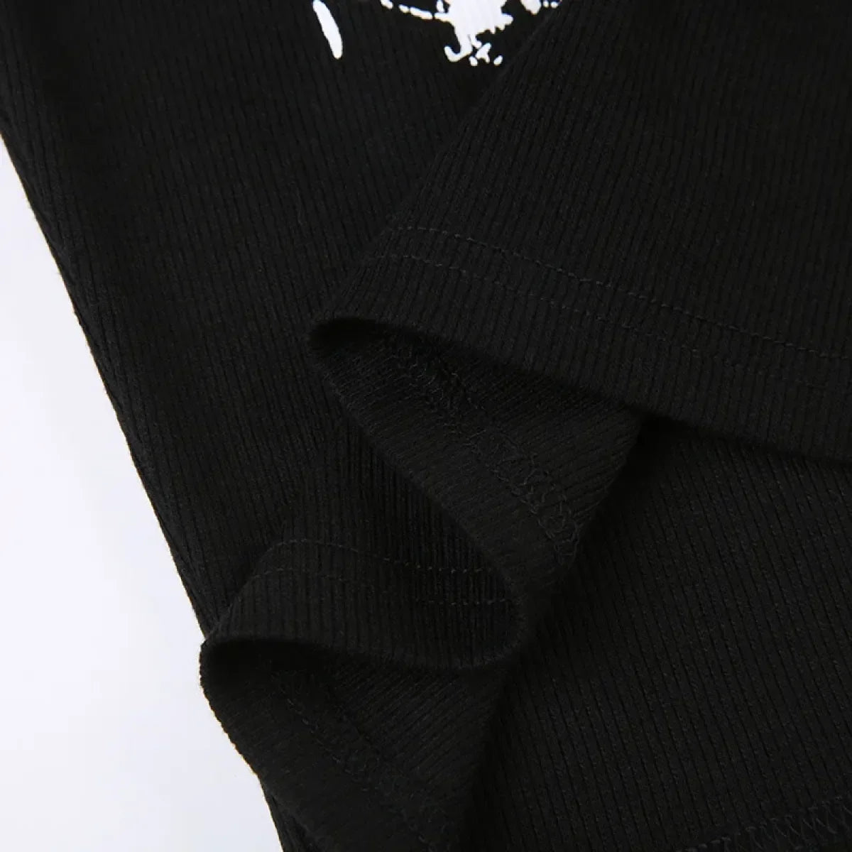 Guitar Print Tank Top - Ribbed Grunge Crop Top