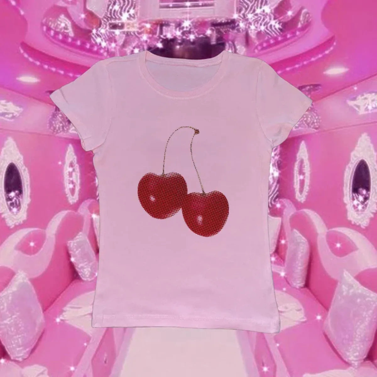 Harajuku Cherry Graphic Print T-Shirt