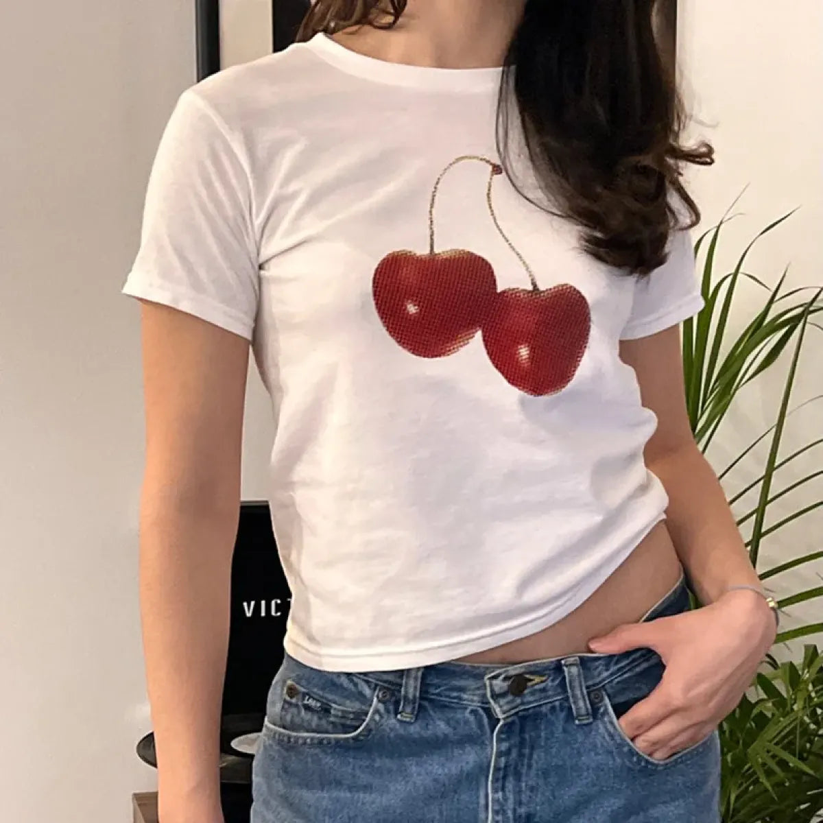 Harajuku Cherry Graphic Print T-Shirt