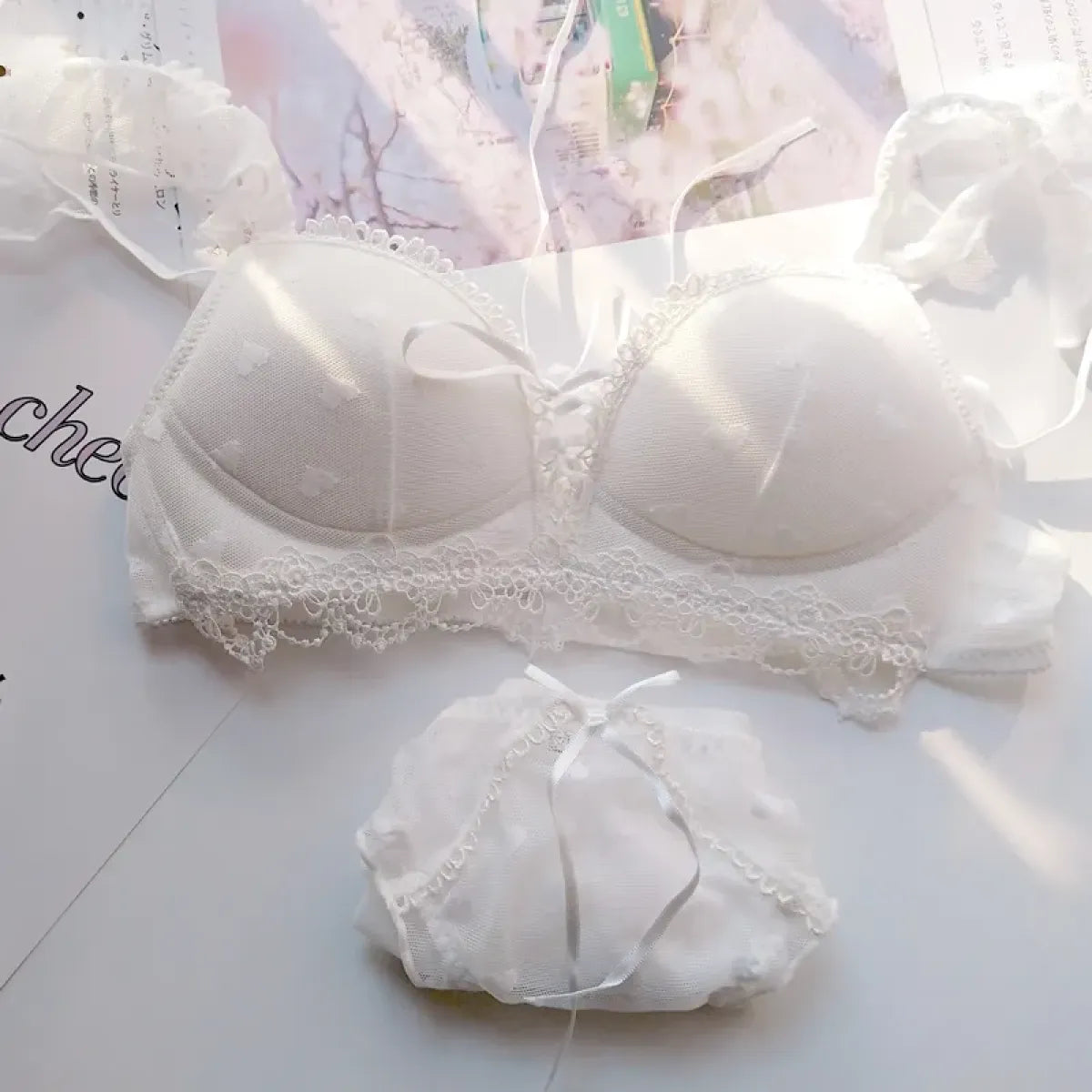 Harajuku Kawaii Fashion Japanese Heart Lace Lingerie Set