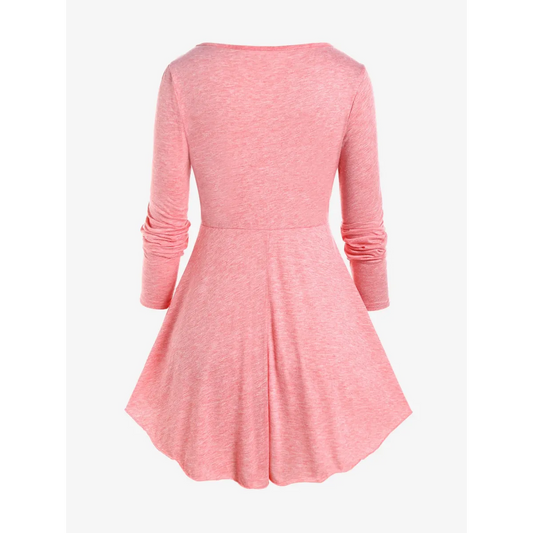 Heart Ring Layered Long Sleeves Dress