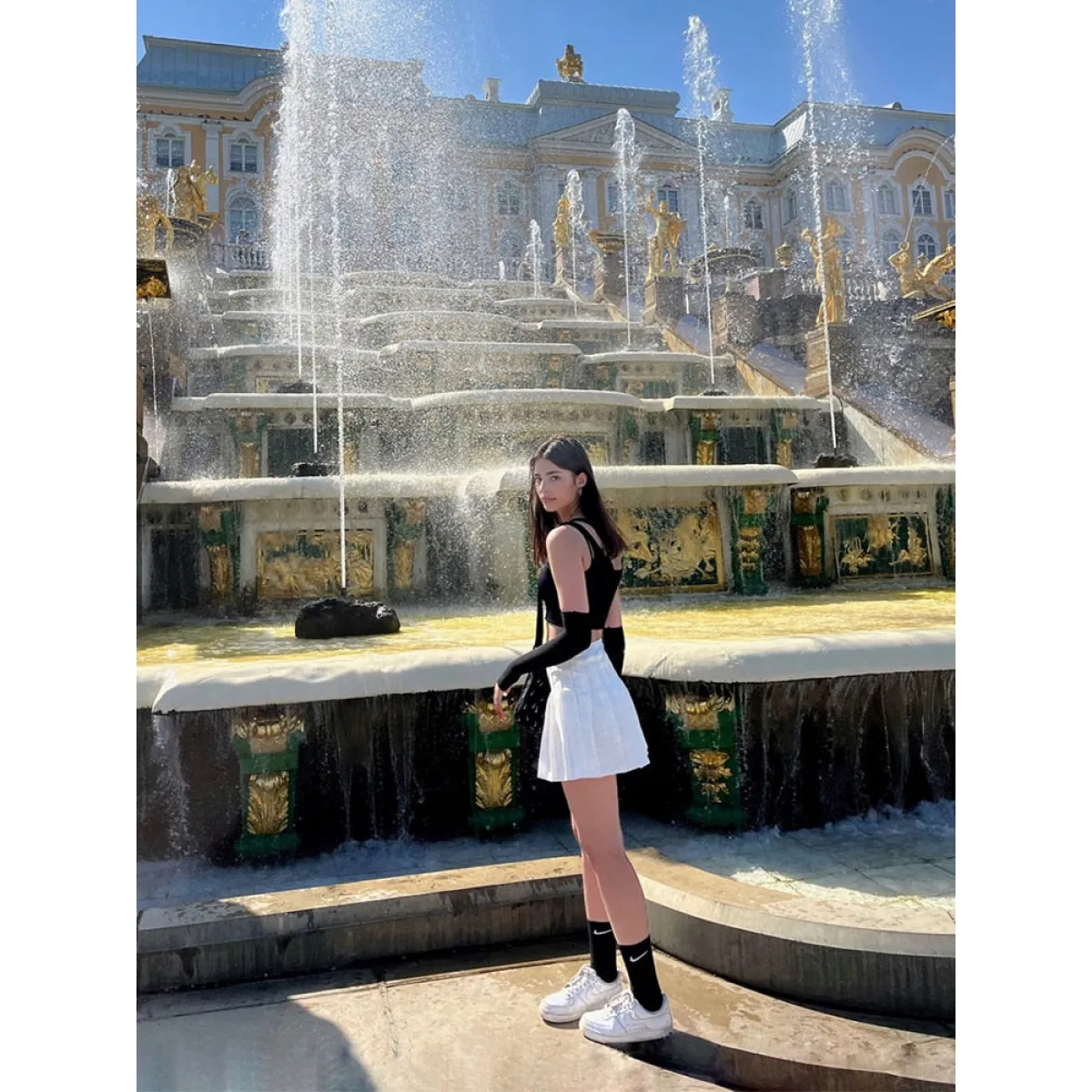 High Waist Pleated A-line Skorts