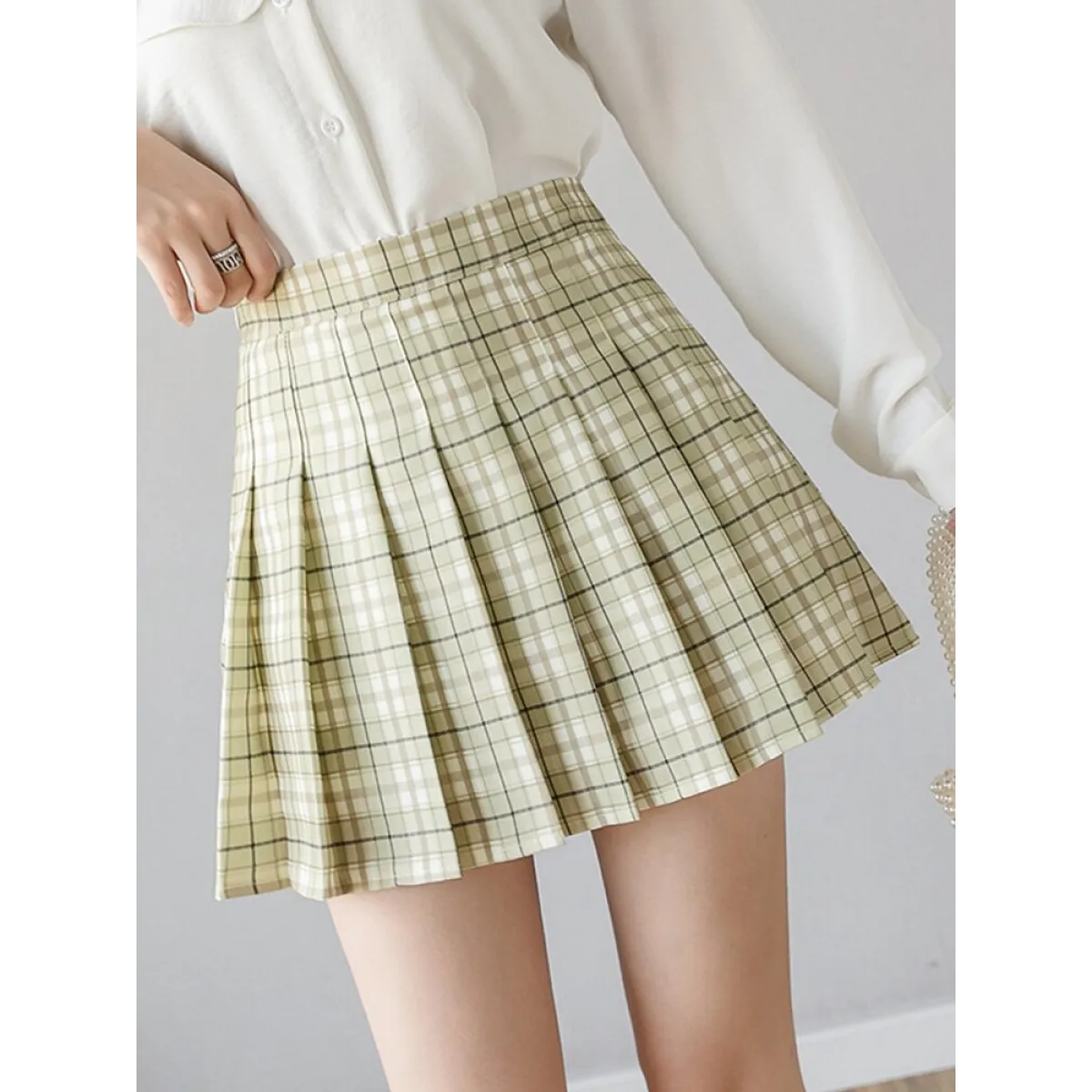 High Waist Pleated A-line Skorts