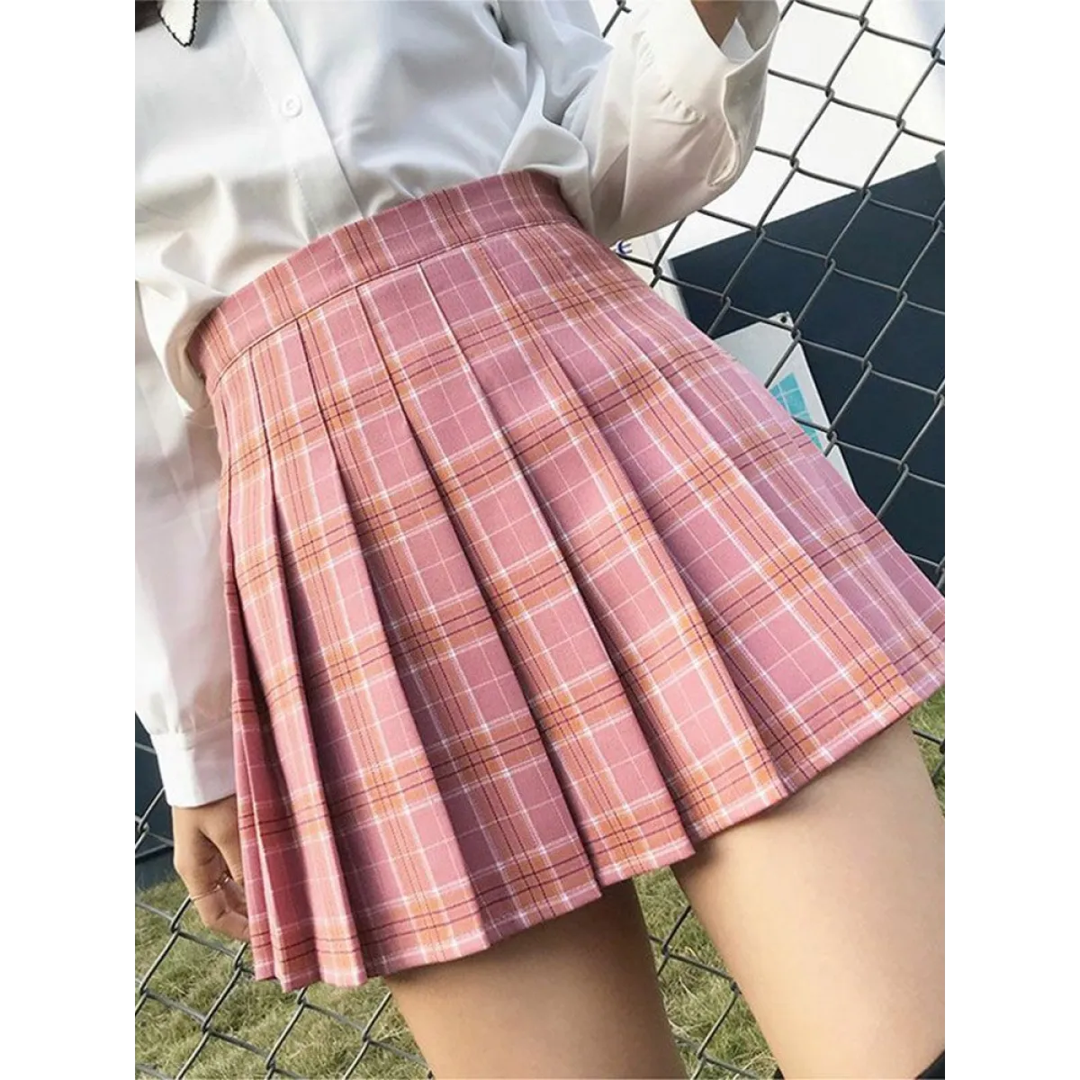 High Waist Pleated A-line Skorts