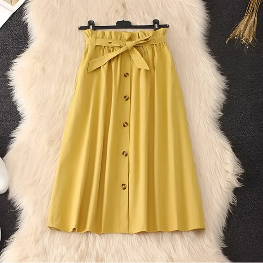 Elegant High Waist Pleated Skirts