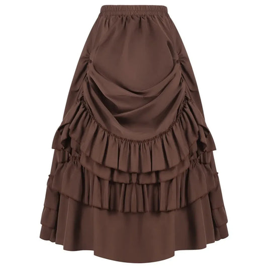 High Waist Victorian Ruffled Skirt – Gothic Steampunk