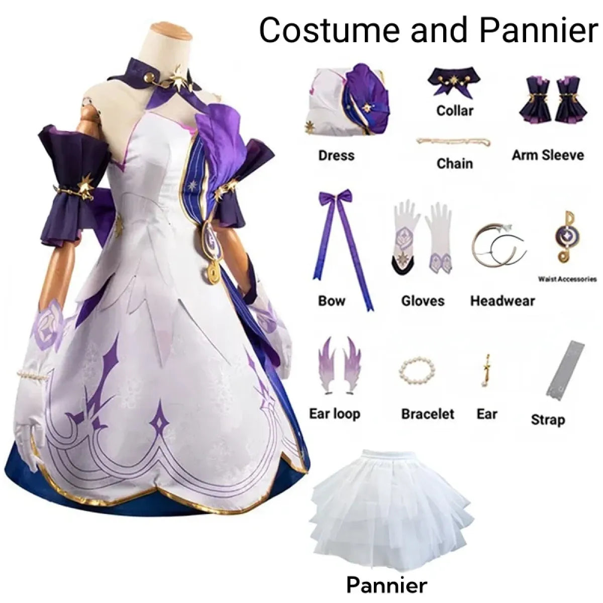 Honkai Star Rail Robin Cosplay Costume – Dress, Wig, Wings & Accessories