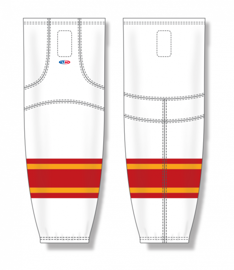 Athletic Knit (AK) HS2100-472 2021 Calgary Flames White Mesh Ice Hockey Socks