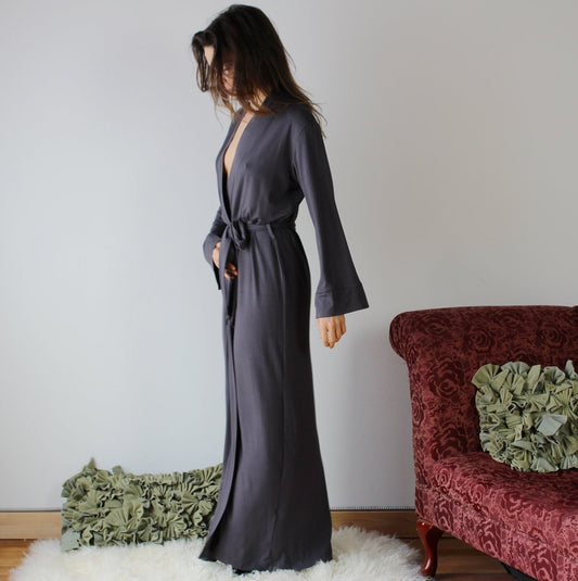 Womens Full Length Robe with long sleeves
