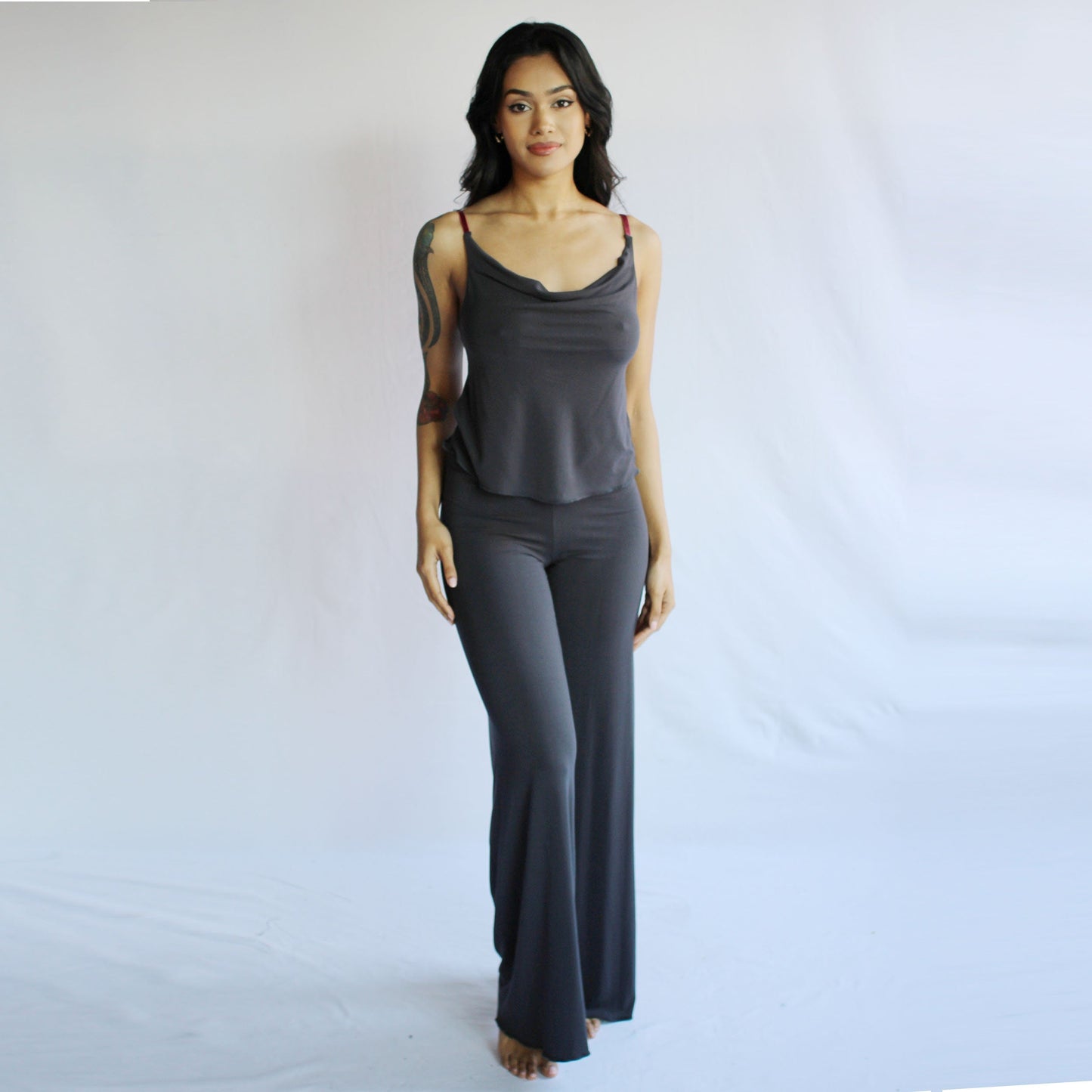 Bamboo Pajama Set with draped neckline