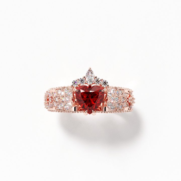 Infinity x Infinity Ring- Red Heart and Cross Diamond Gothic Ring