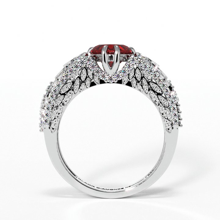 Infinity x Infinity Ring- Red Heart and Cross Diamond Gothic Ring