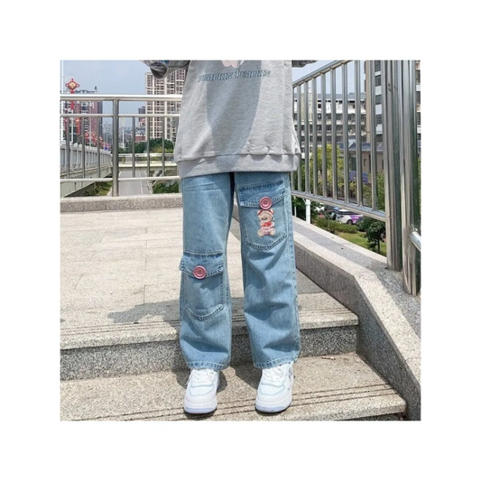 Japan Preppy Style Denim Trousers