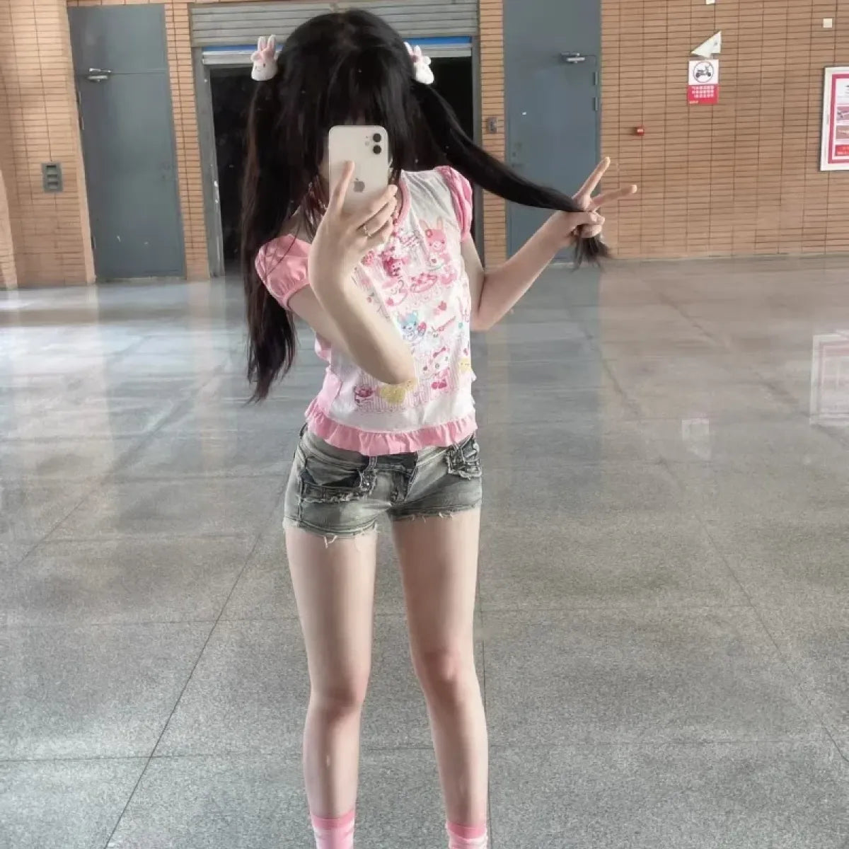 Cute Japanese Print T-Shirt – Colorful Kawaii Summer Top for Girls