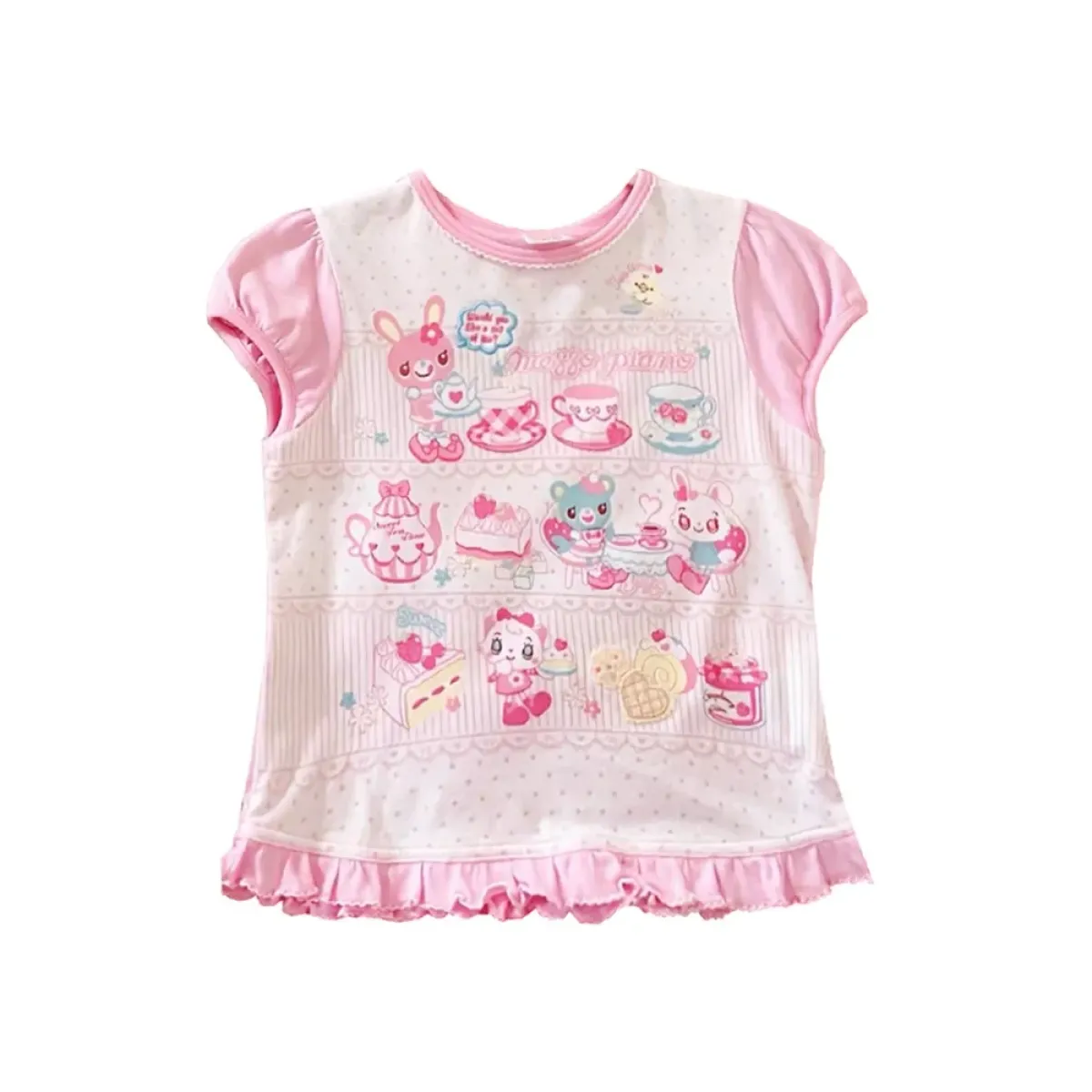 Cute Japanese Print T-Shirt – Colorful Kawaii Summer Top for Girls