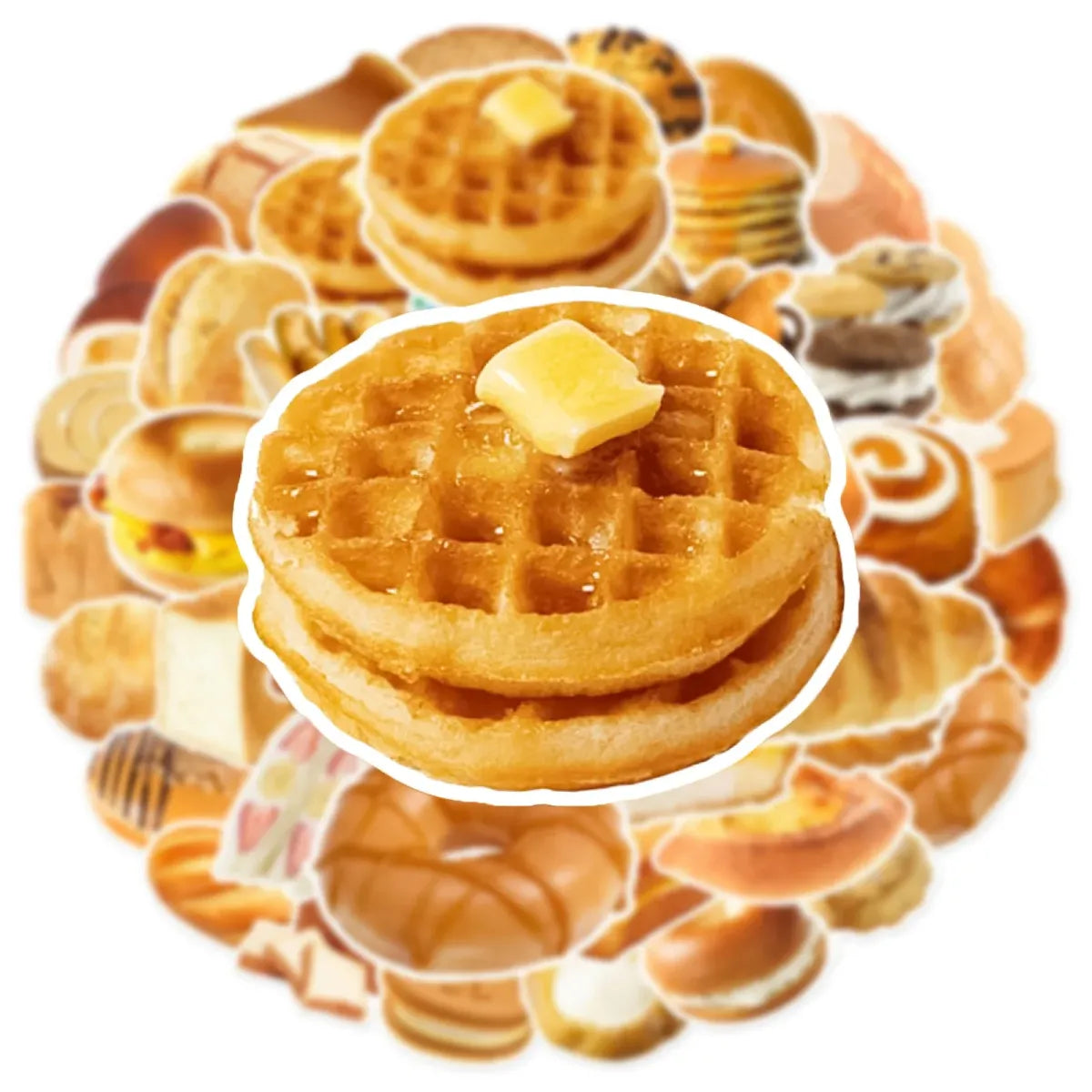 Kawaii Bread Food Stickers Pack - Cute Scrapbooking & Car Decals