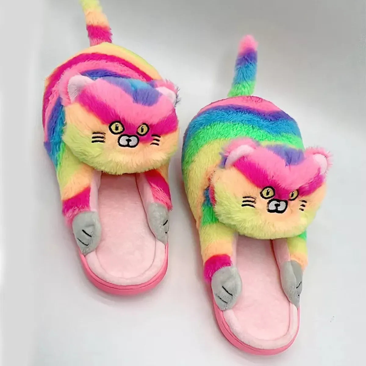 Kawaii Cat Winter Slippers for Women & Men
