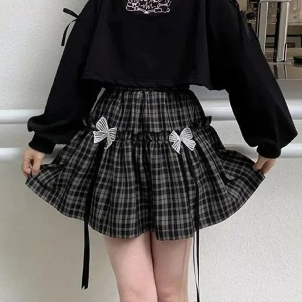 Kawaii Gothic Lolita Plaid Skirt