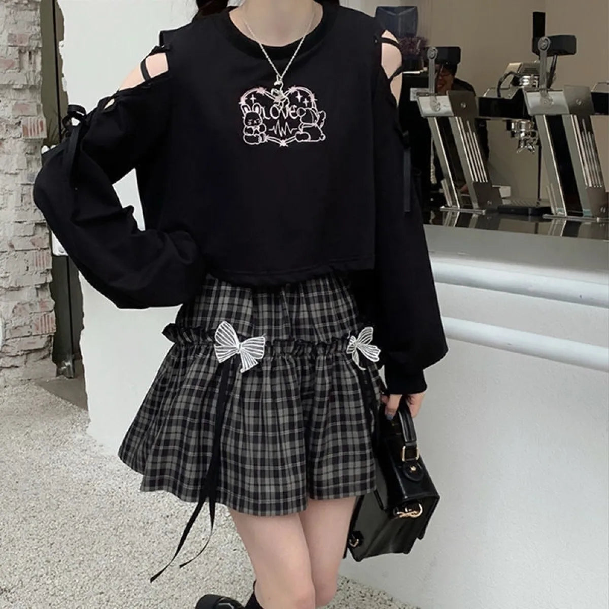 Kawaii Gothic Lolita Plaid Skirt