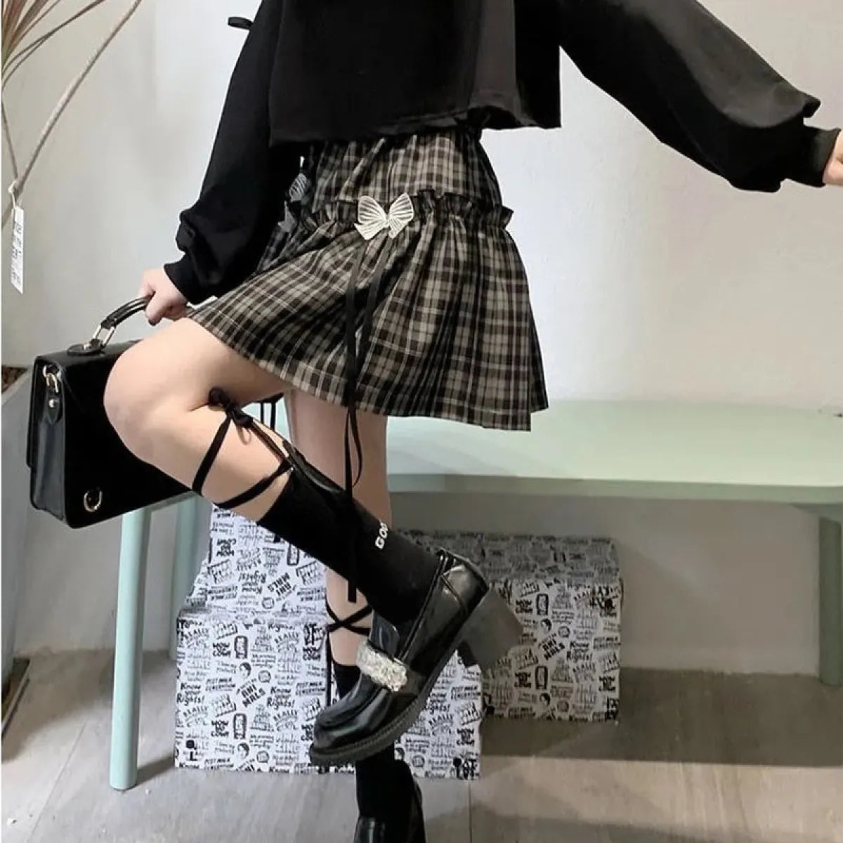 Kawaii Gothic Lolita Plaid Skirt
