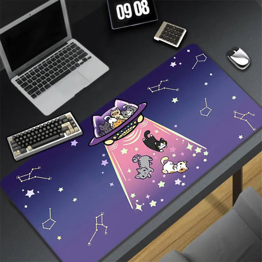Kawaii Office Desk Mat - Adorned with Cute Cat Designs