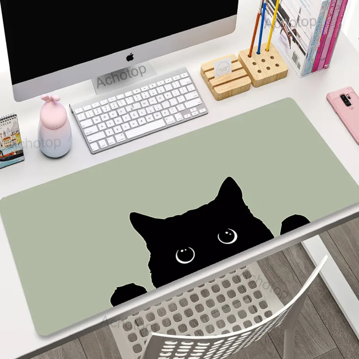 Kawaii Office Desk Mat - Adorned with Cute Cat Designs