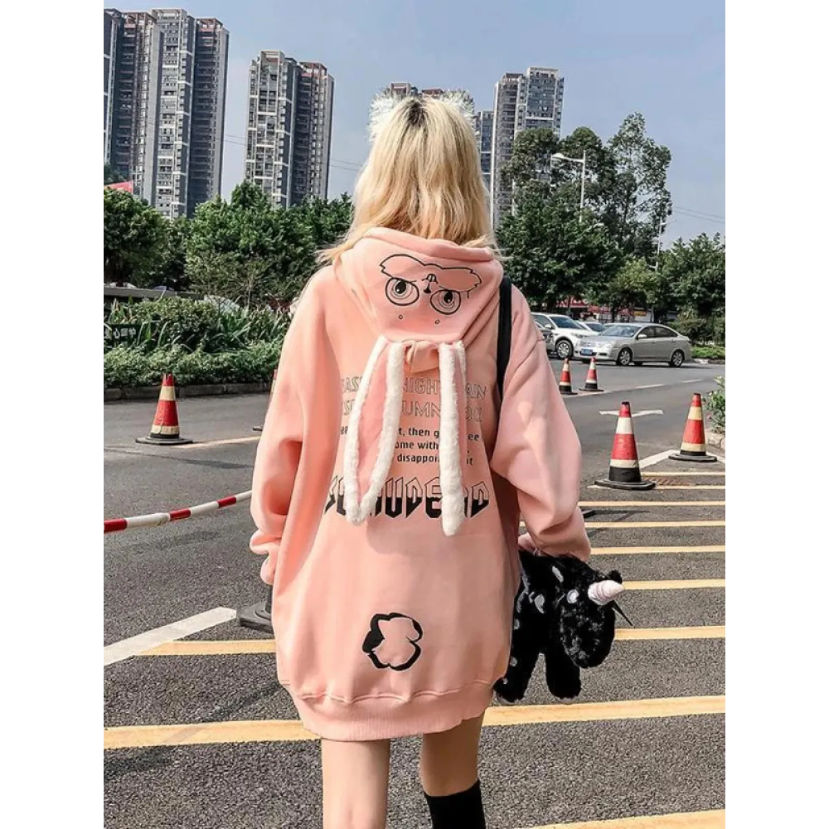 Kawaii Rabbit Ears Oversized Hoodie