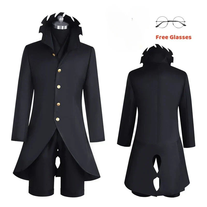 Dandadan Ken Takakura Okarun Cosplay – Black Uniform with Wig & Glasses