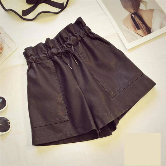 Korean Styled Leather Women's Shorts