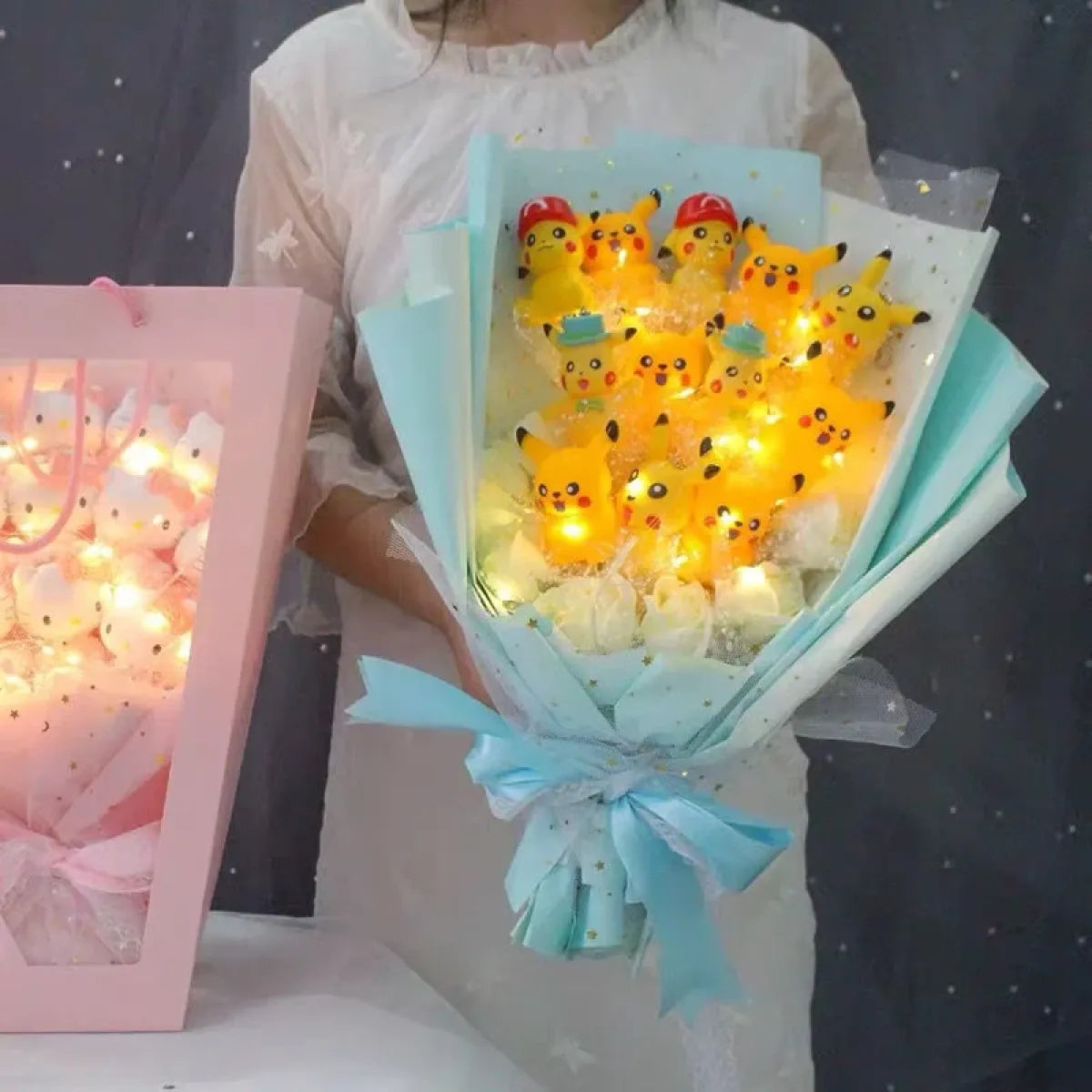 LED Light Hello Kitty Bouquet - My Melody, Cinnamoroll, Kuromi Edition