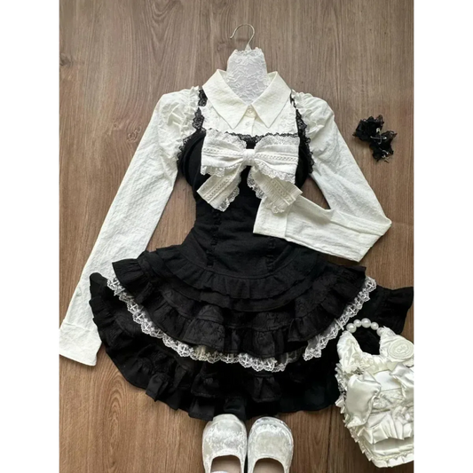 Lace Tiered Skirt Set – Sweet Lolita Kawaii Style