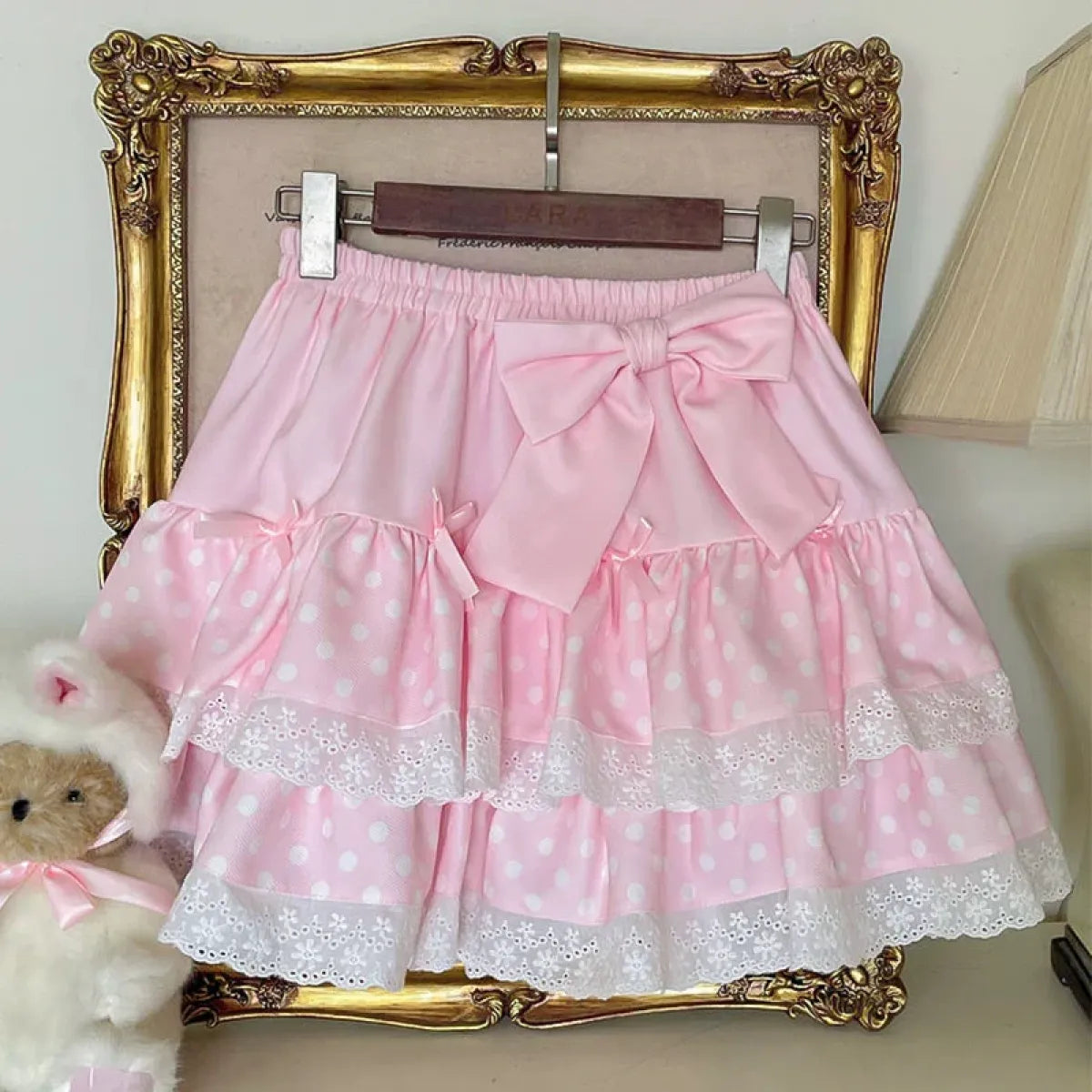 Layered Ruffle Skirt – Kawaii Sweet Lolita Bow Lace