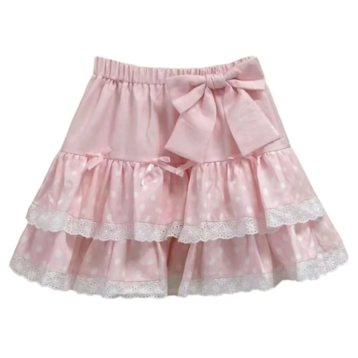 Layered Ruffle Skirt – Kawaii Sweet Lolita Bow Lace