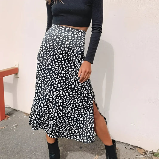 Leopard Pattern Midi Skirts