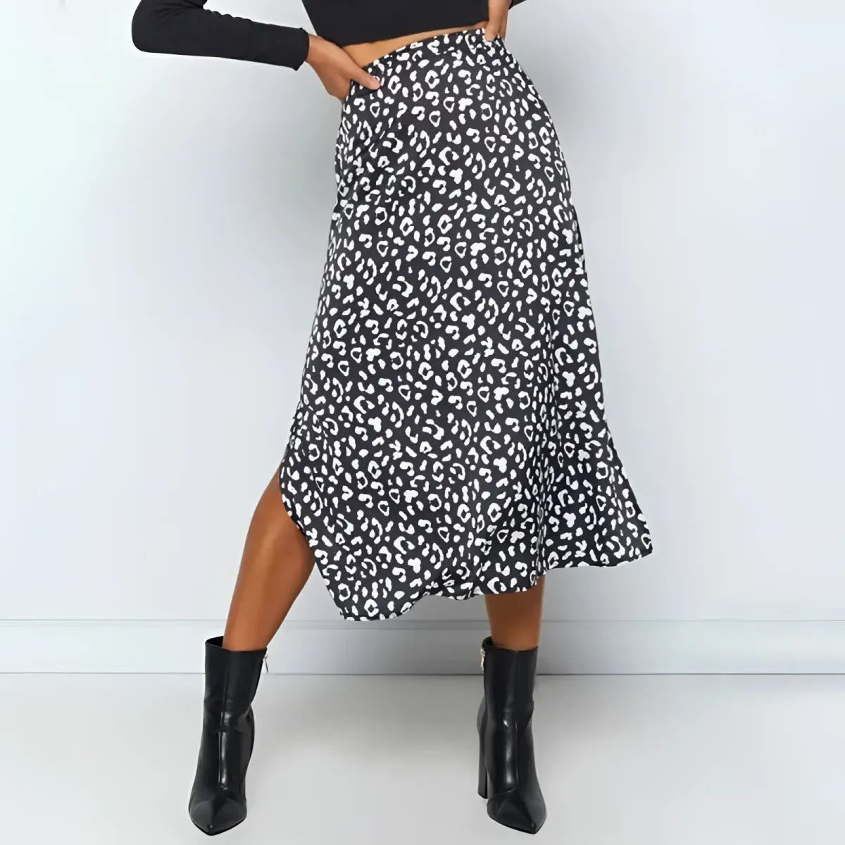 Leopard Pattern Midi Skirts