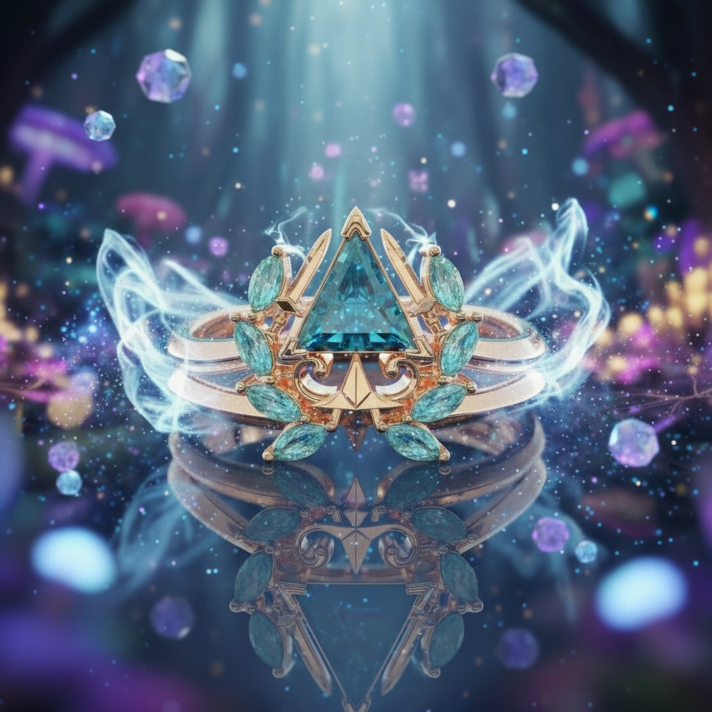 Light Mage Ring Set- 14k Rose Gold Video Game Inspired Rings