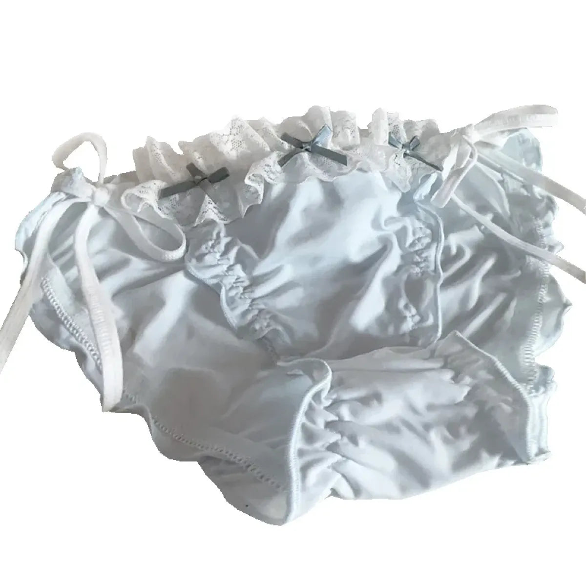 Lolita Ruffle Lace-Up Panties – Cute Low Waist Cotton Briefs