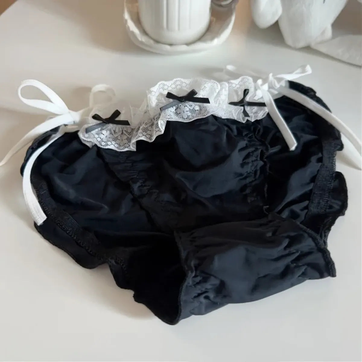 Lolita Ruffle Lace-Up Panties – Cute Low Waist Cotton Briefs