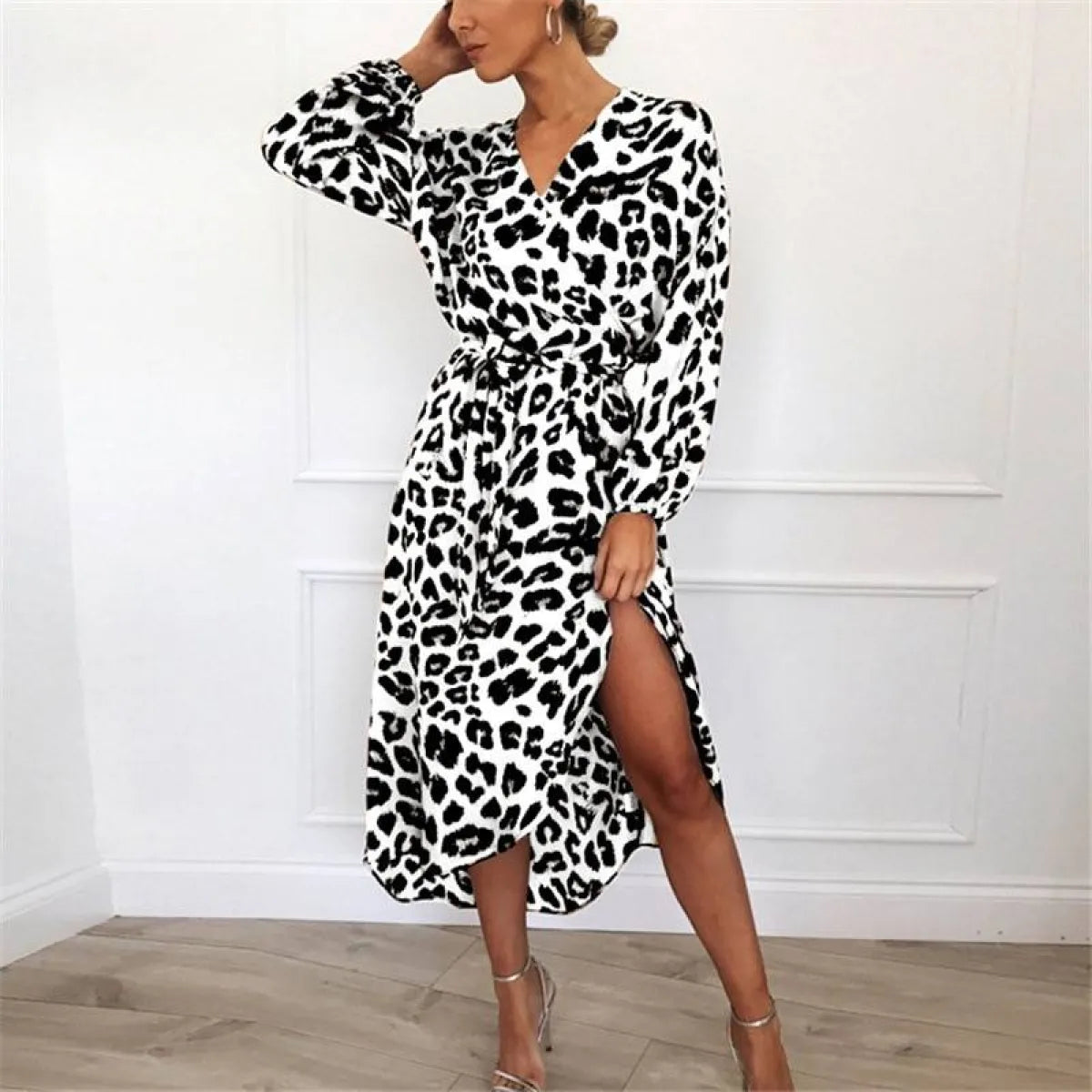 Long Leopard Printed Dress