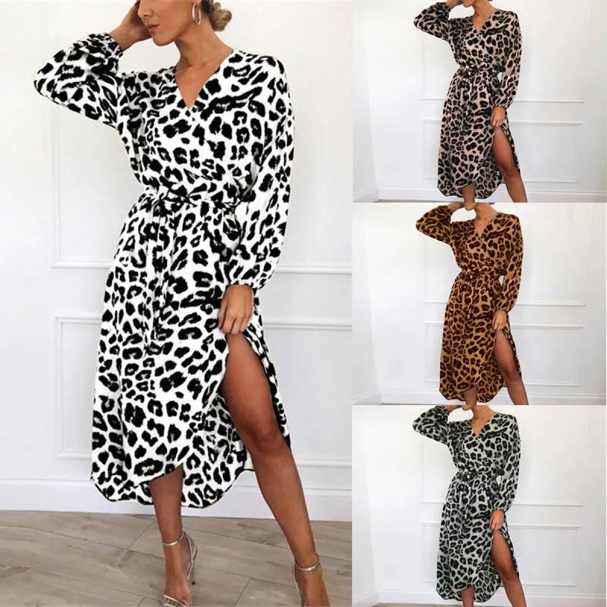 Long Leopard Printed Dress