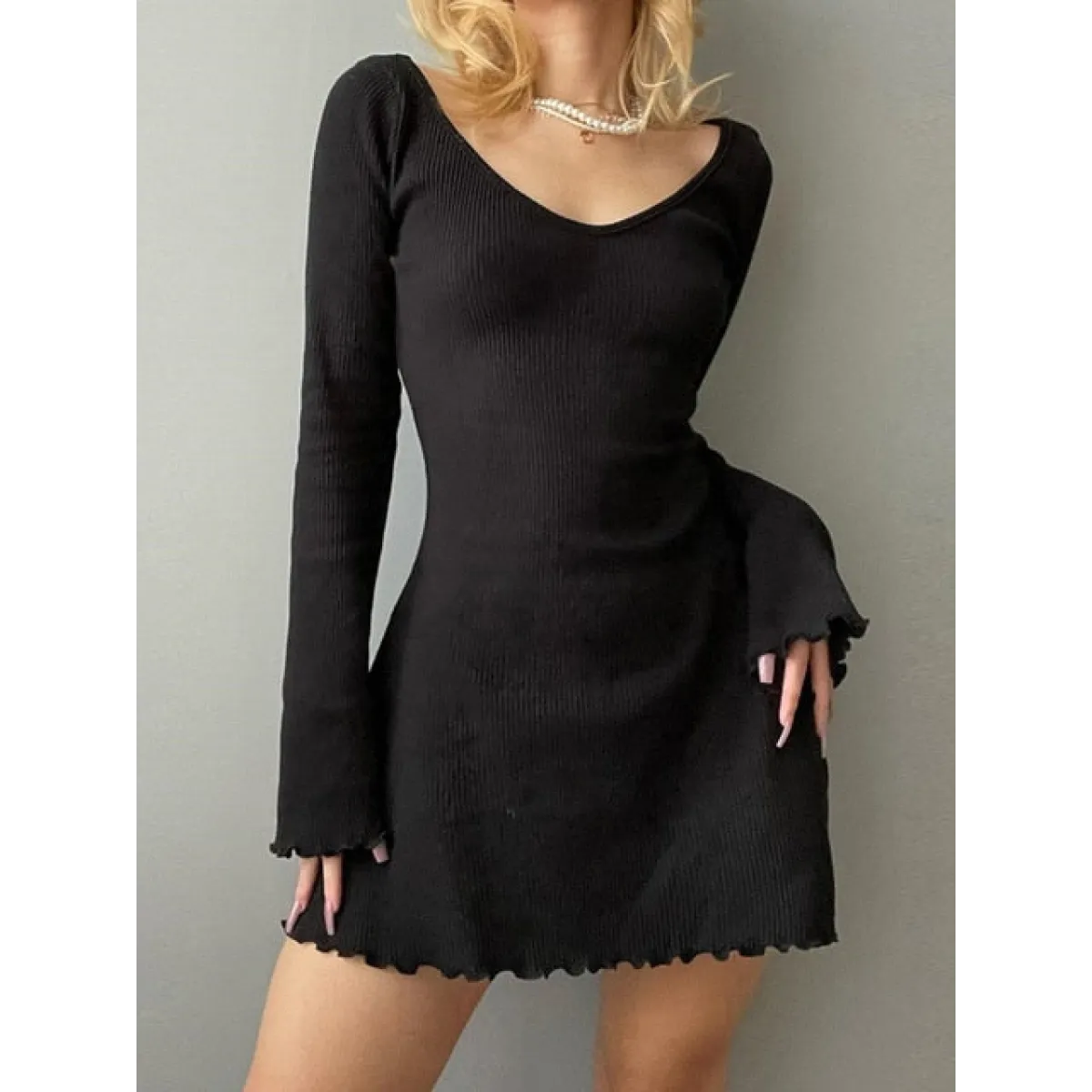 Solid Casual Knitted Dresses