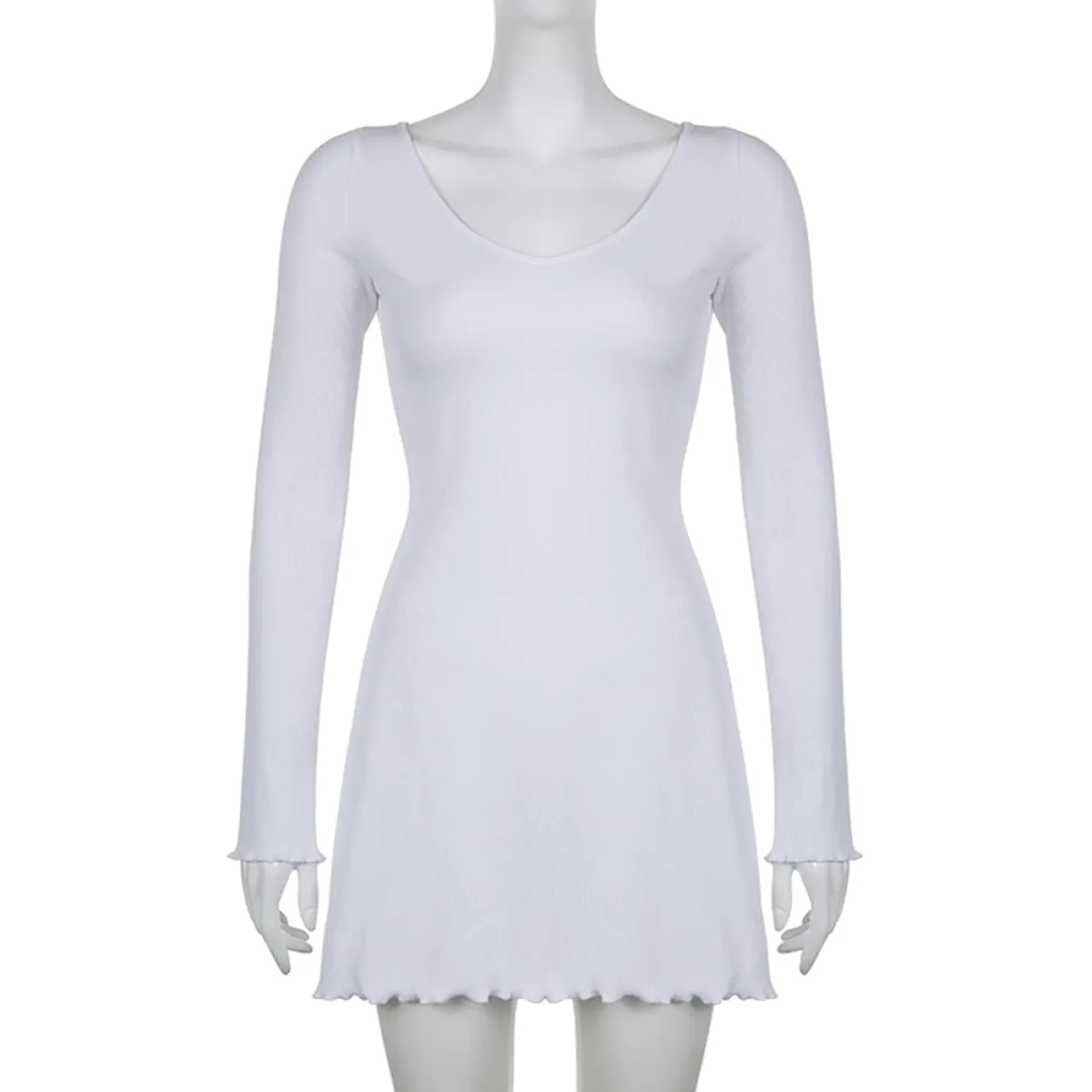 Solid Casual Knitted Dresses