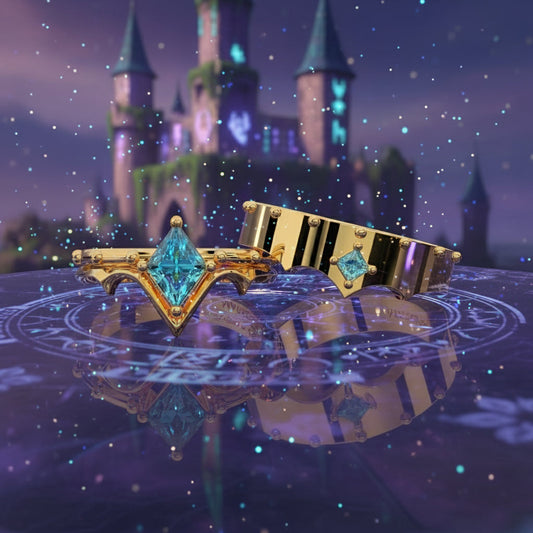 Marksman's Ring Set (Women)- 14k Yellow Gold Video Game Inspired Rings