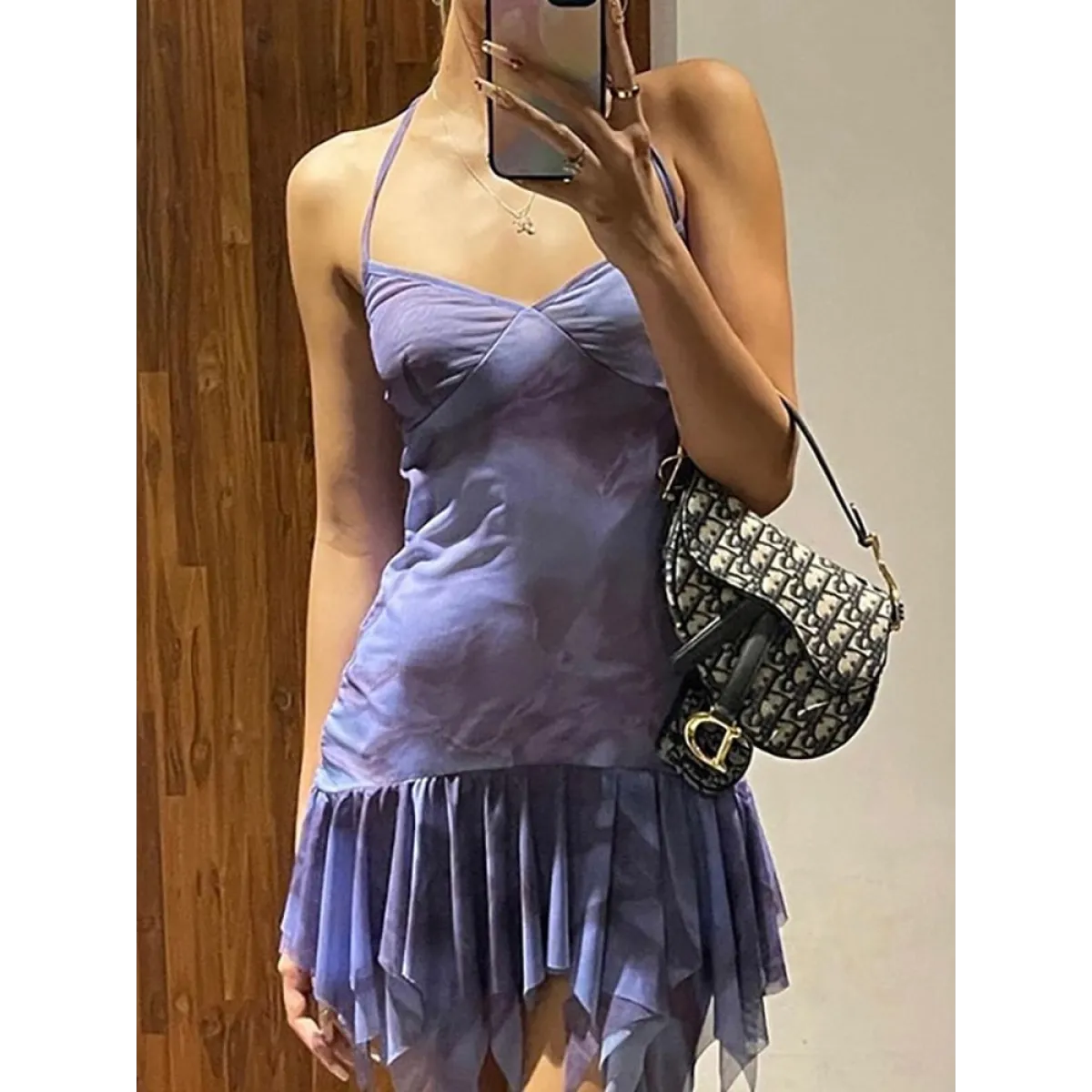 Mesh Slip Mini Dress