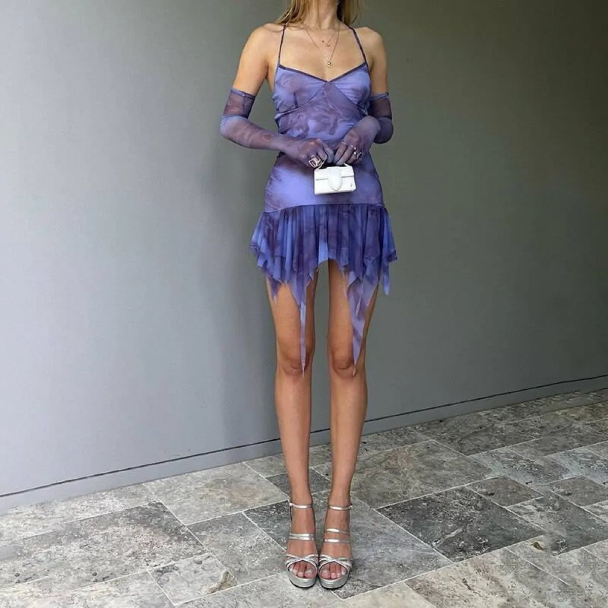 Mesh Slip Mini Dress