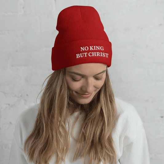 AnarchoChristian - No King But Christ Cuffed Beanie