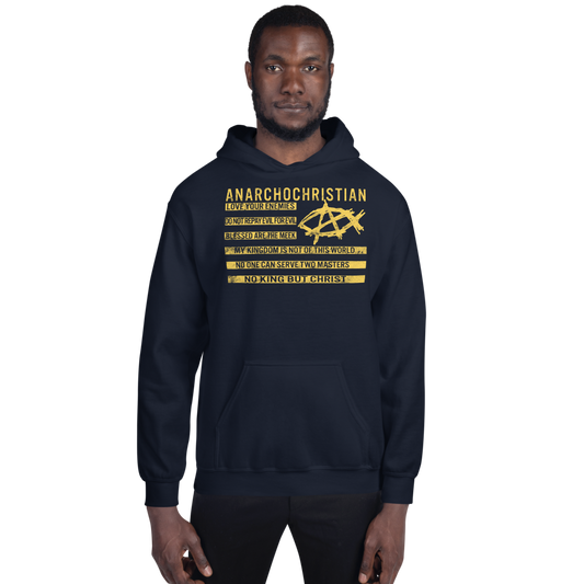 AnarchoChristian No King But Christ Christian Flag Unisex Hoodie