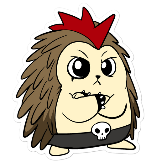 Angry Libertarian Cartoon Porcupine - Bubble-free stickers