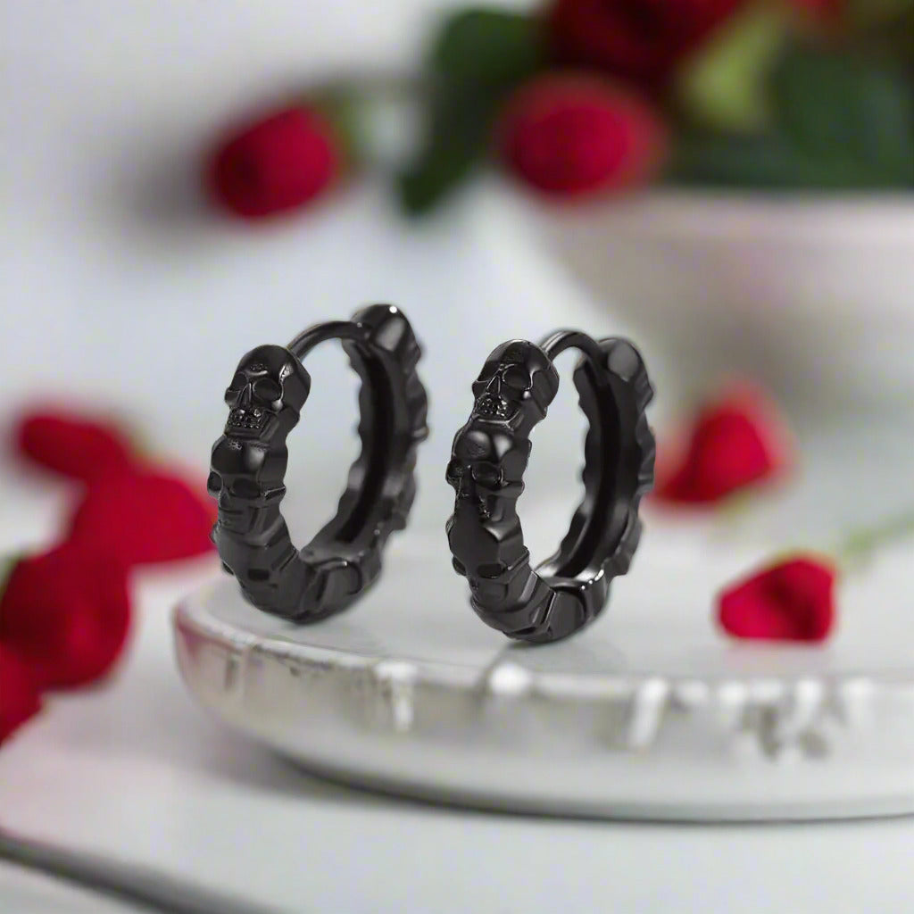 Multiple Skull Gothic Unisex Hoop Earrings